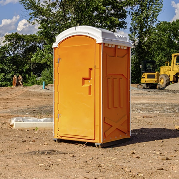 how often are the portable restrooms cleaned and serviced during a rental period in Hunter Kansas